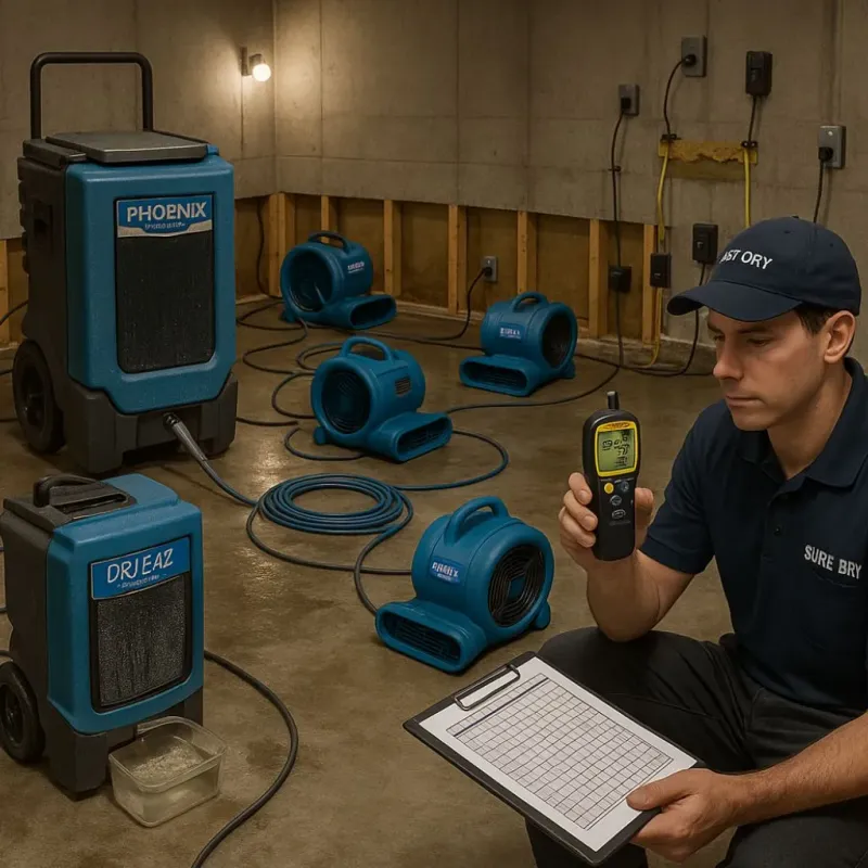 Structural Drying and Dehumidification process in Harrison County, WV